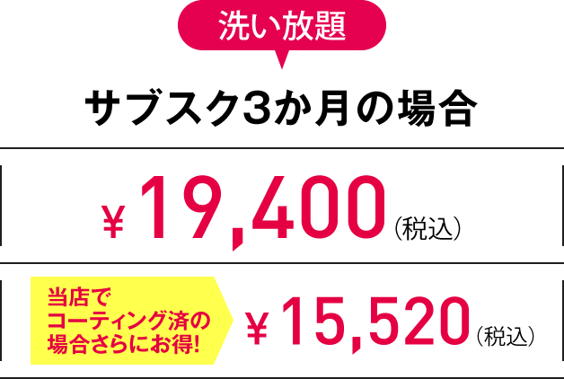 L 洗い放題サブスク3か月の場合
